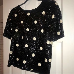 Jcrew sequin polka dot top